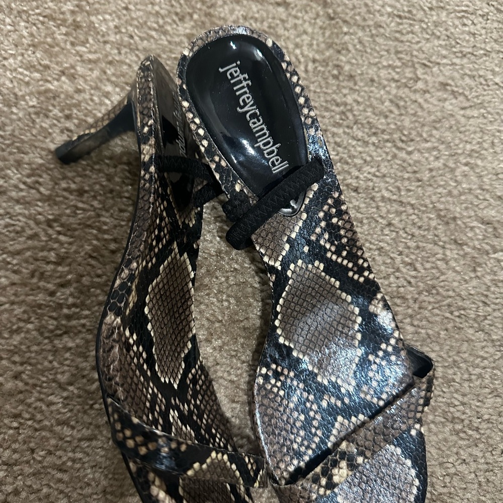 Jeffrey Campbell Black and Brown Heeled Sandals